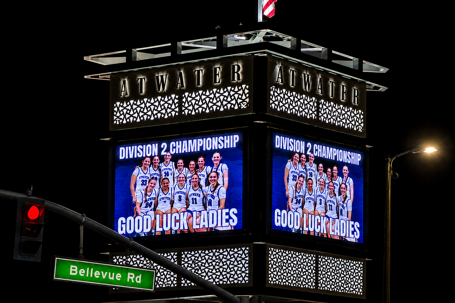 8x16 LED display at an entertainment venue at night